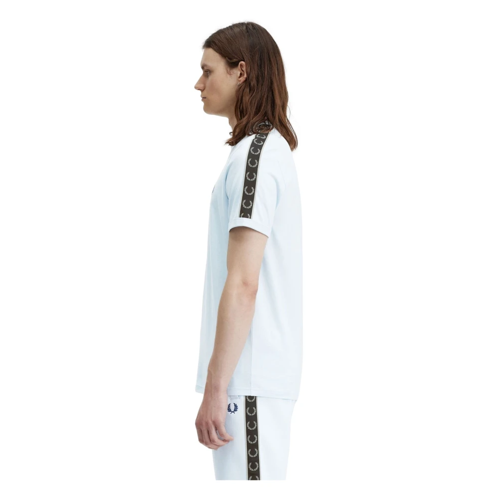 Fred Perry Blauw Contrast Tape Ringer Shirt Blue Heren
