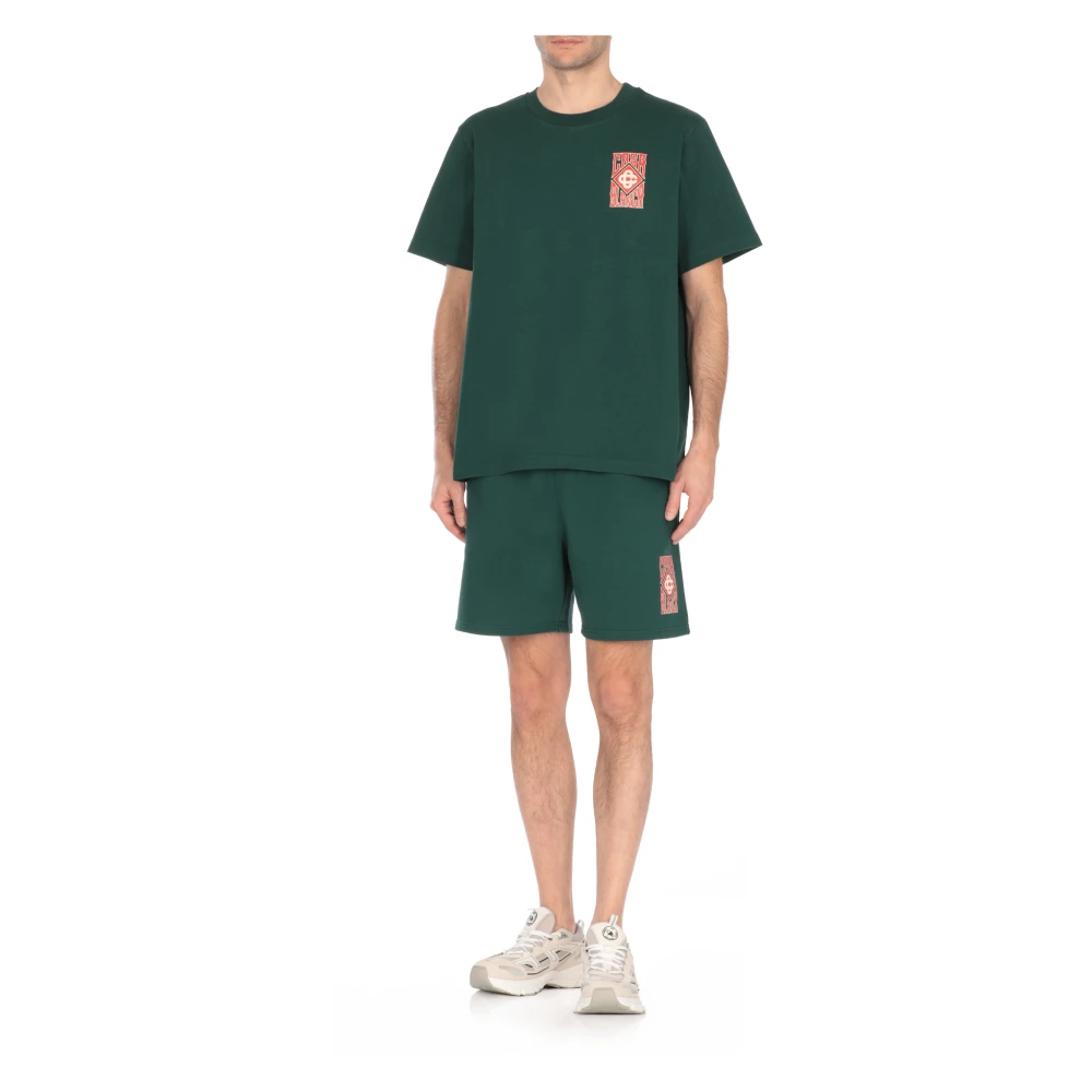 Casablanca Groene Katoenen T-shirt met Print Green Heren