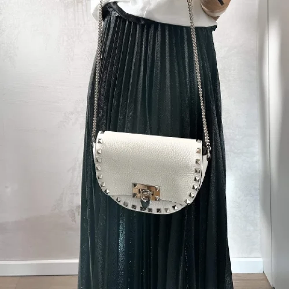 Valentino Vintage Pre-owned Leather handbags Beige Dames
