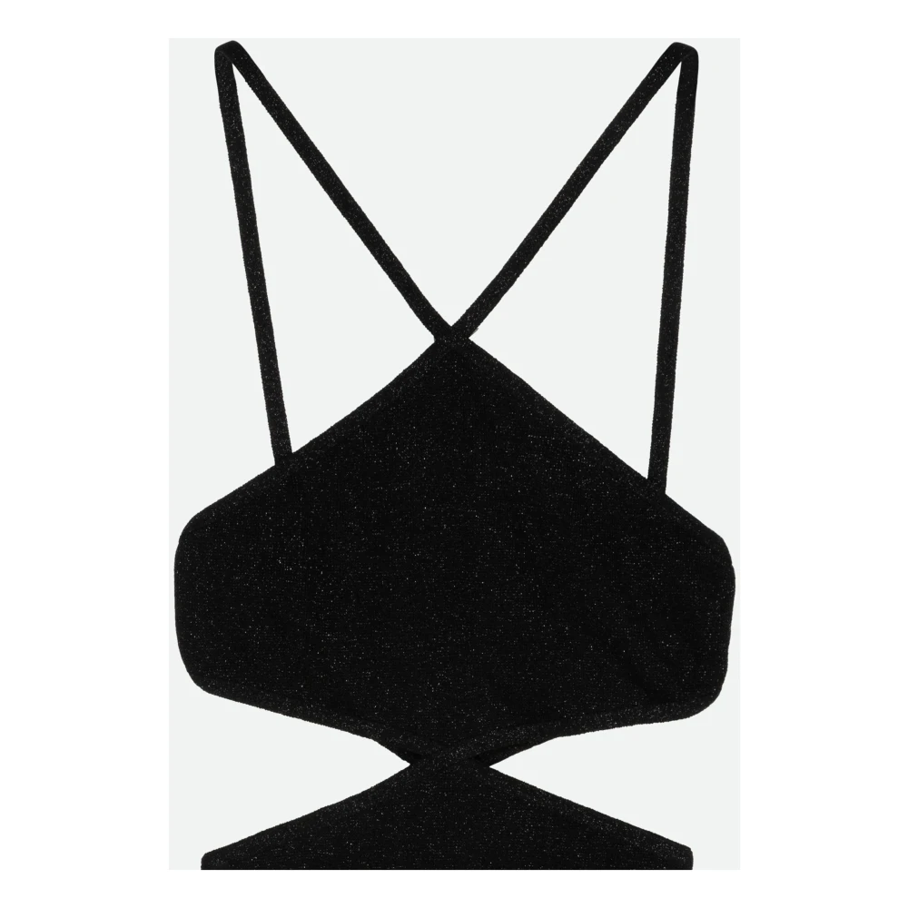 Circus Hotel Zwarte Cross Strap Cut Out Jurk Black Dames