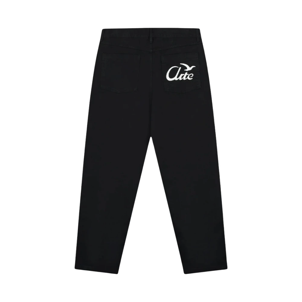 Arte Antwerp Geborduurde Casual Broek Lente Zomer 2025 Collectie Black Heren