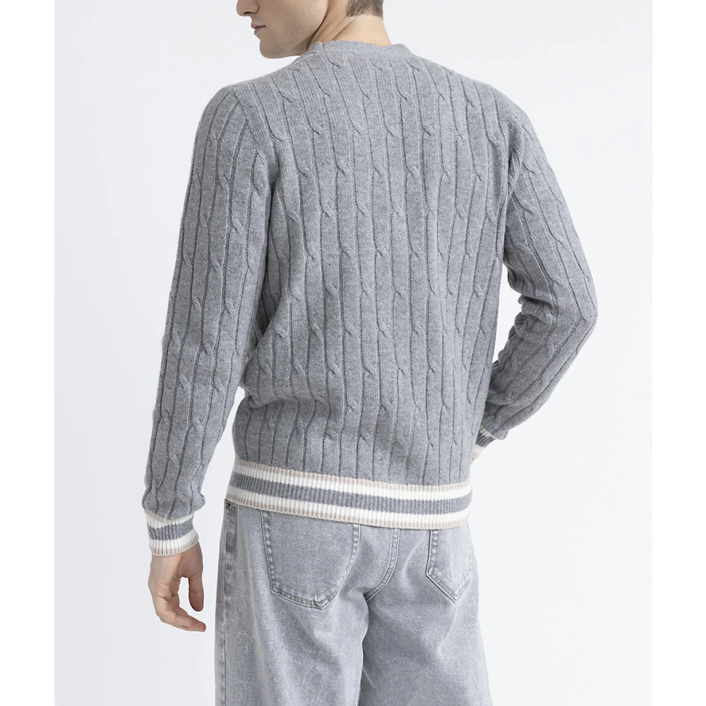 PESERICO Wol en kasjmier vest Gray Heren