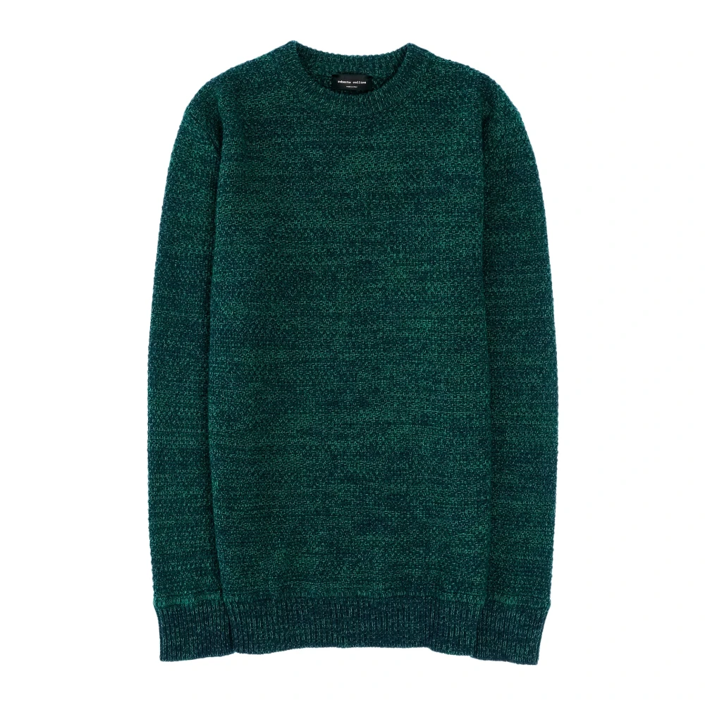 Roberto Collina Elegante Mouline Gebreide Trui Green Heren