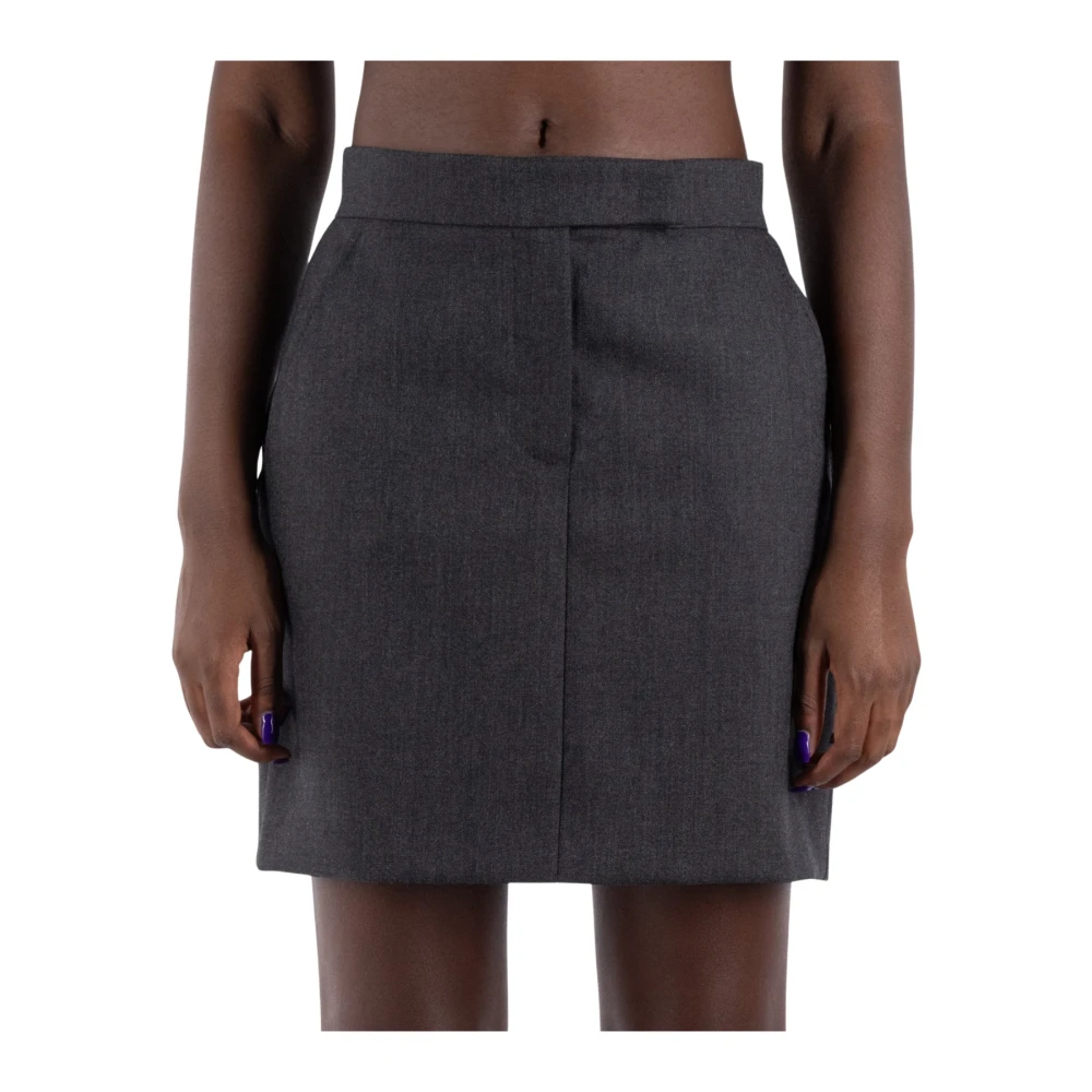 Max Mara Korte Grijze Wollen Rok Gray Dames
