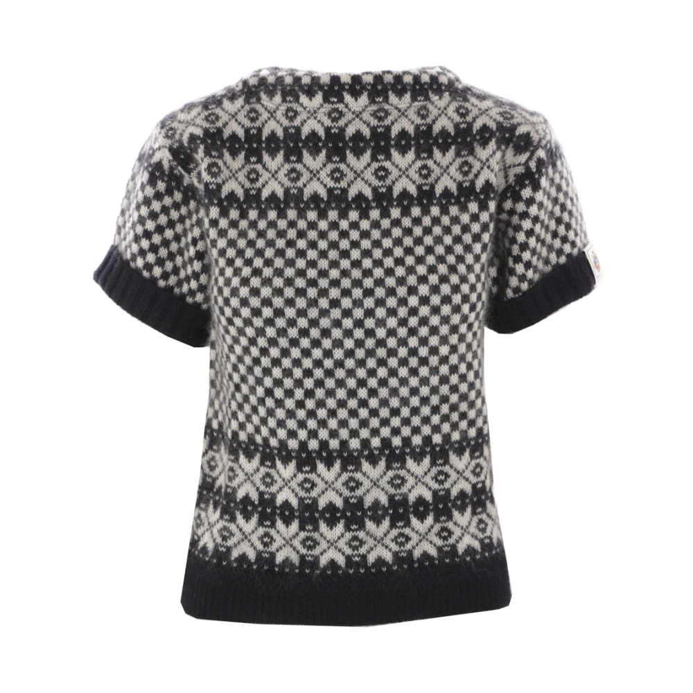 Bally Geometrische Gebreide Pullover Trui Black Dames