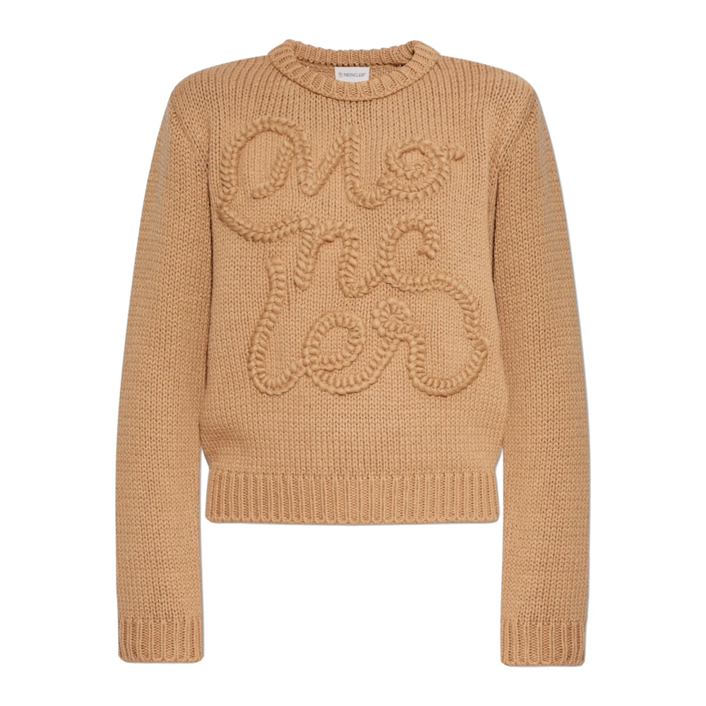 Moncler Gebreide trui met patroon Beige Dames