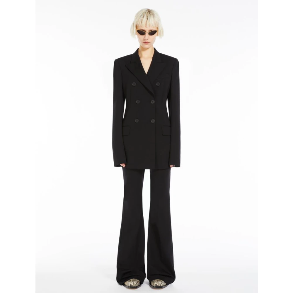 SPORTMAX Zwarte Jassen Regular Fit Black Dames