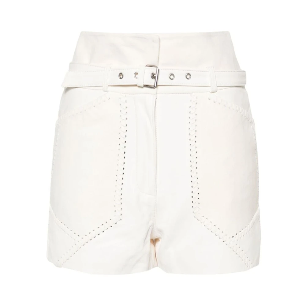 IRO Hoge Taille Shorts met Panelen en Whipstitch Details White Dames