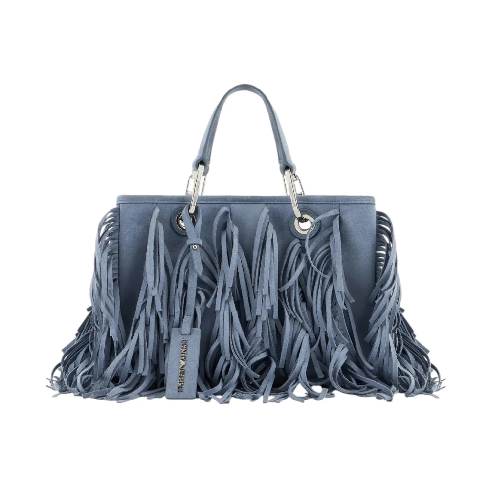 Emporio Armani Stijlvolle Leren Portemonnee Blue Dames