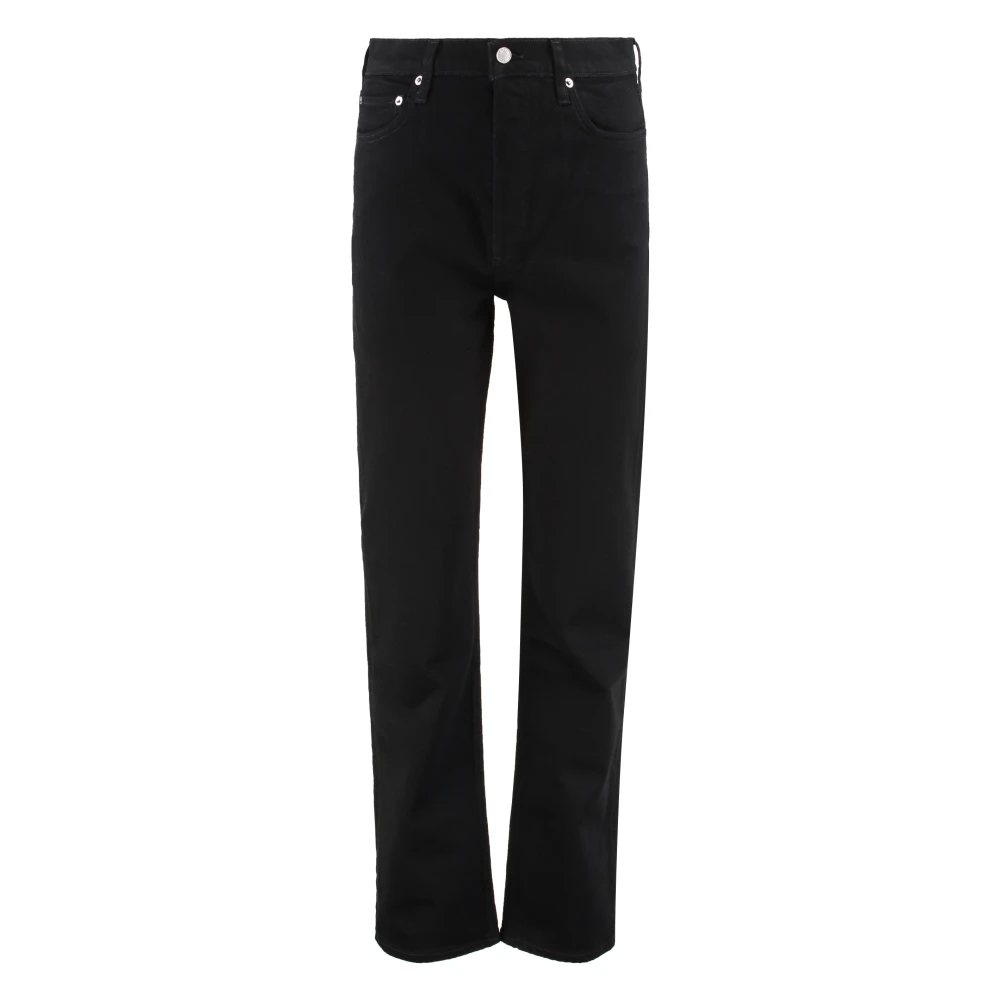 Agolde Women's Black Straight Fit Jeans, W24, Cinque Tasche A Vita Stretta Jeans