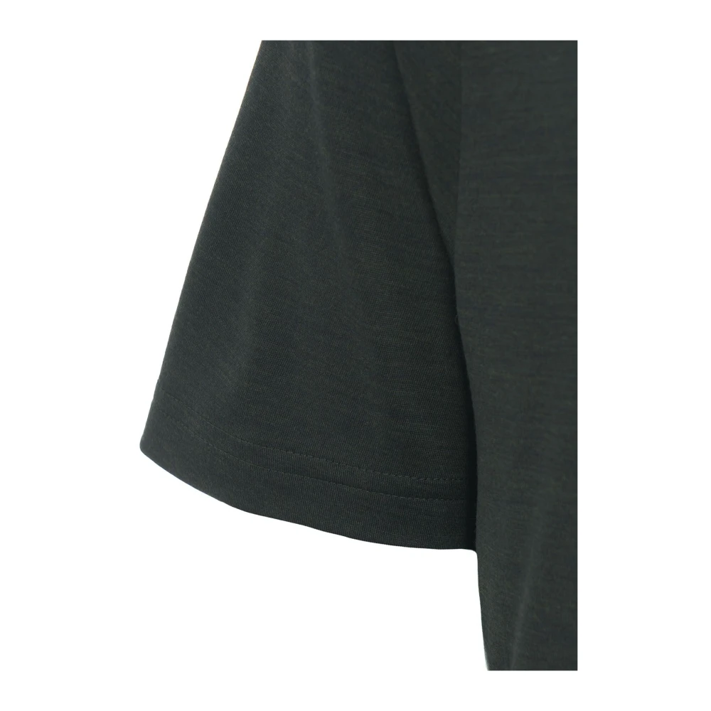 Stefan Brandt Groene Merino Jersey T-shirt Aw24 Black Heren