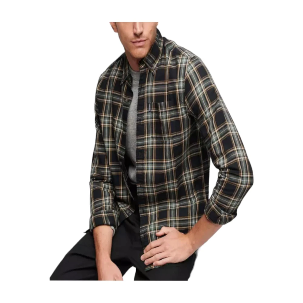 Superdry Vintage Check Overhemd Green Heren