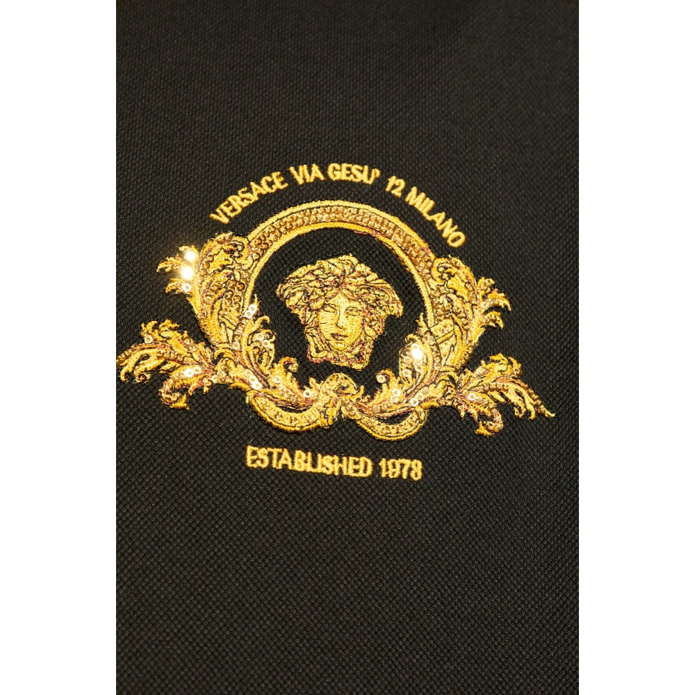 Versace Polo met logo Black Heren