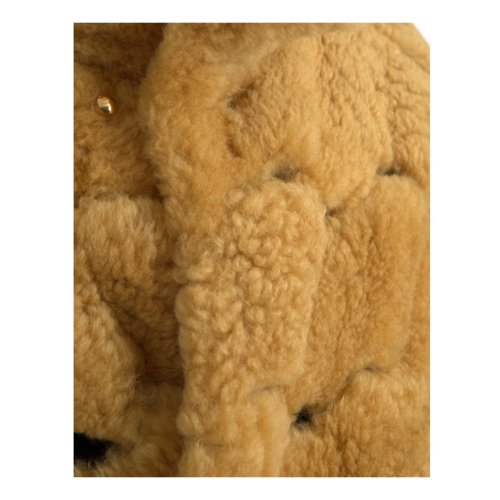 Bottega Veneta Gele Shearling Lange Jas Yellow Heren