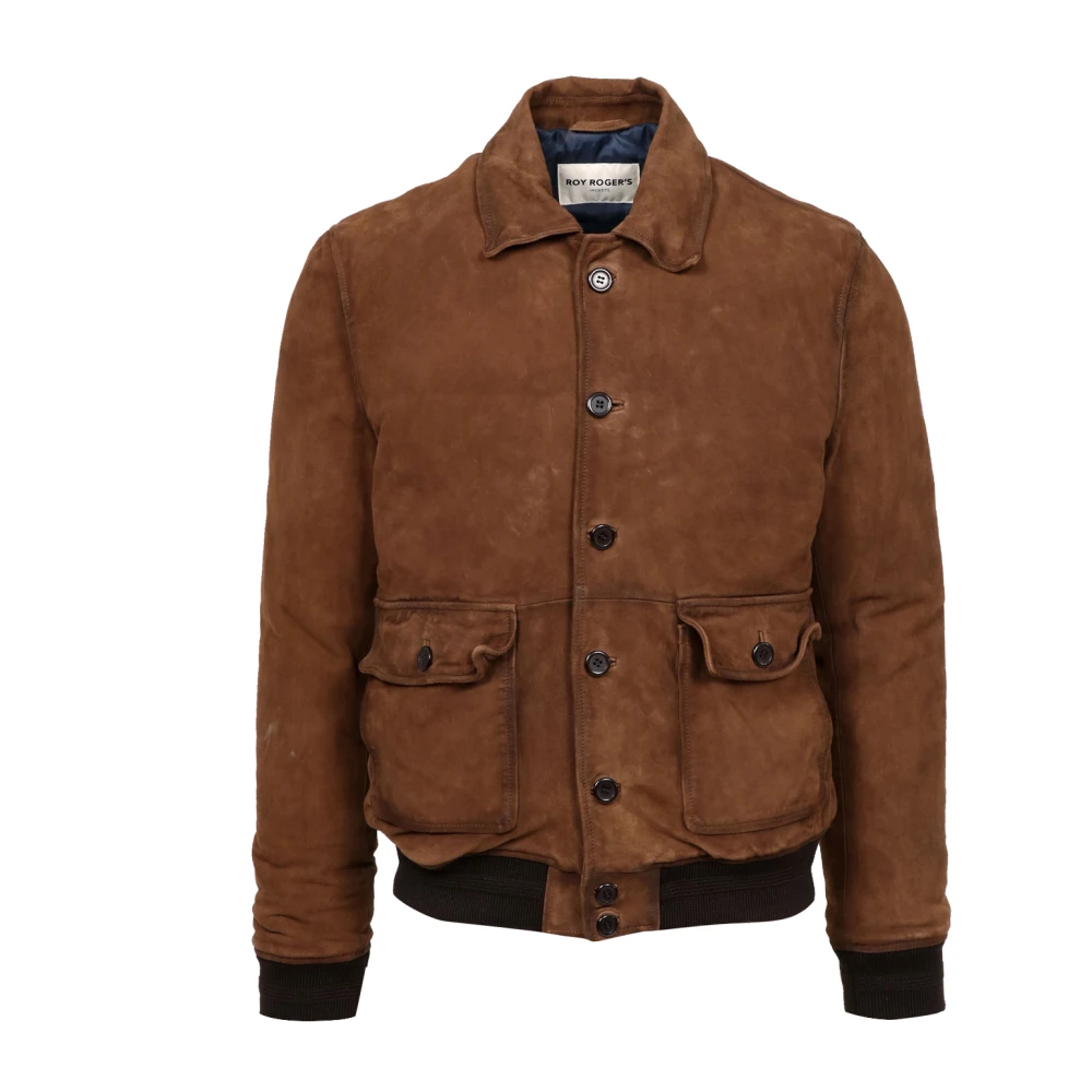 Roy Roger's Vintage Suède Jas met Klassieke Details Brown Heren