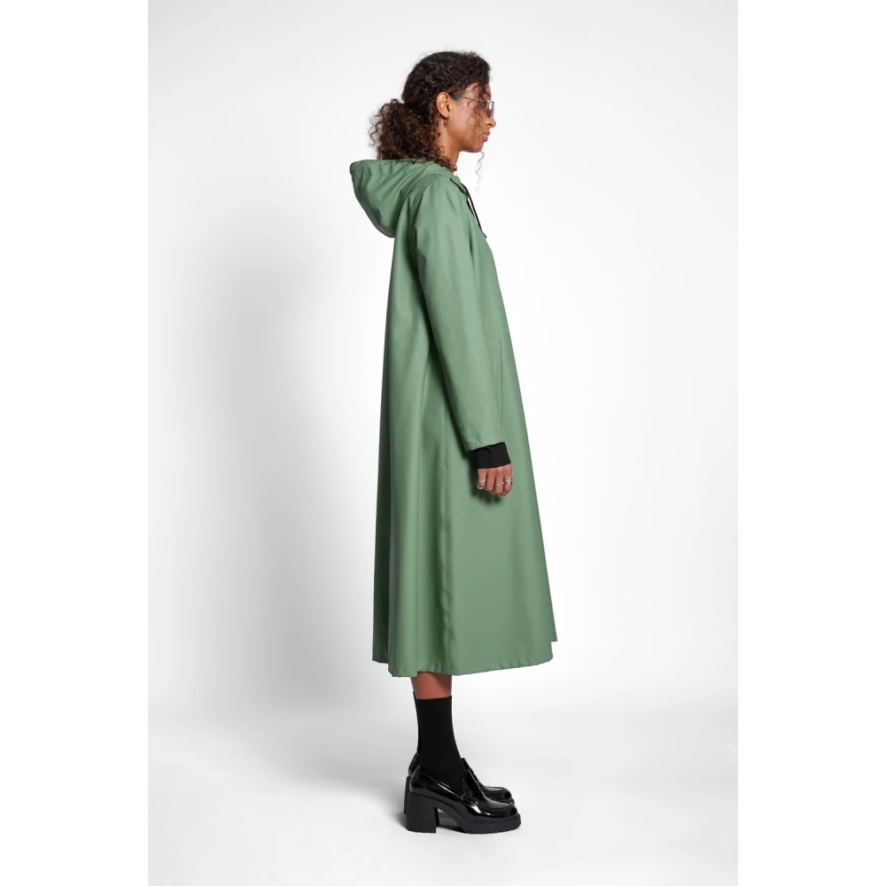 Stutterheim Lichtgewicht Rits Knielange Regenjas Green Dames