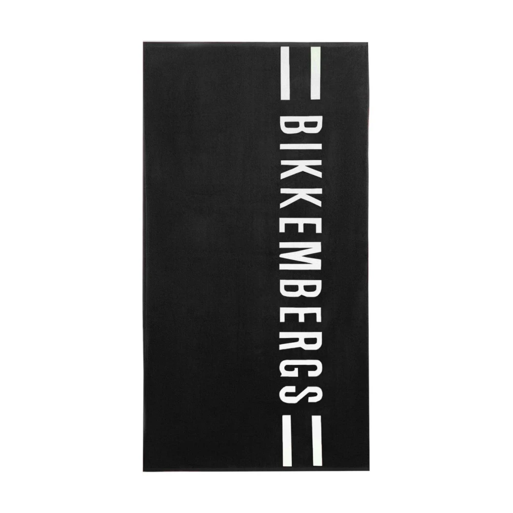 Bikkembergs Katoenen badhanddoek met logo Black Unisex