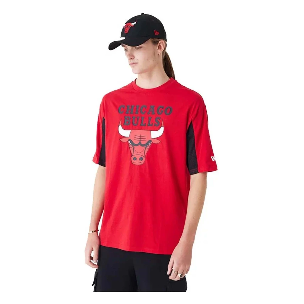 New era NBA Mesh Panel T-shirt Red Heren