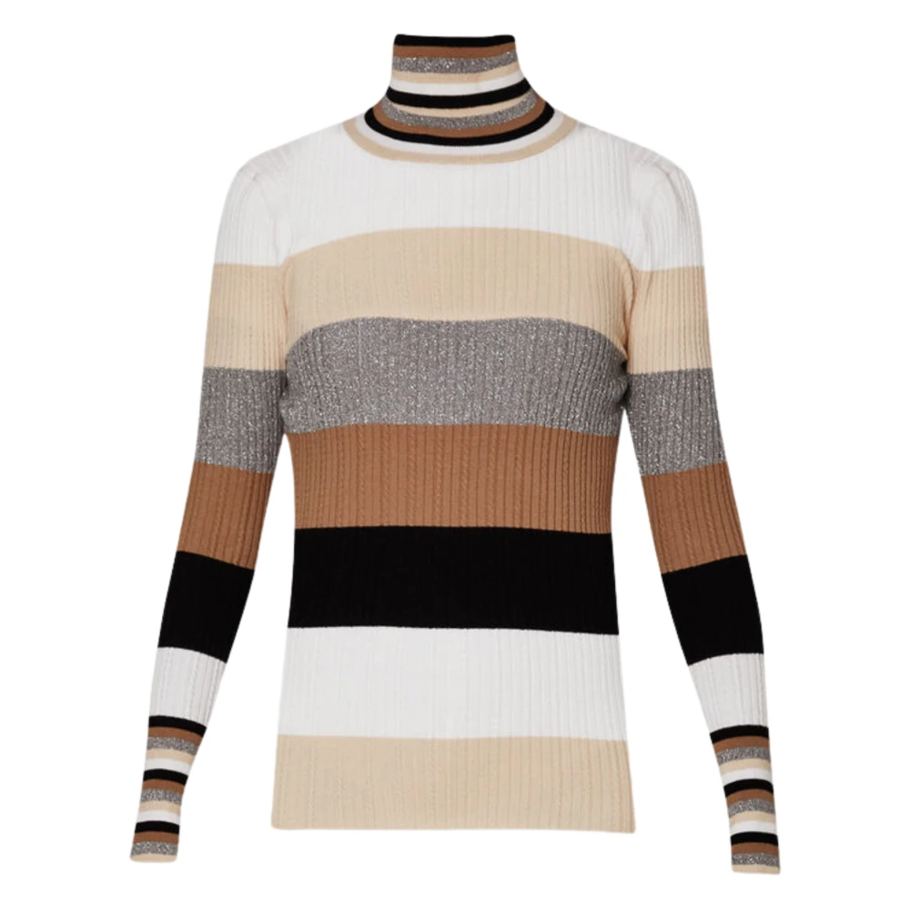 Liu Jo Gestreepte Lurex Trui in Grijs Multicolor Dames