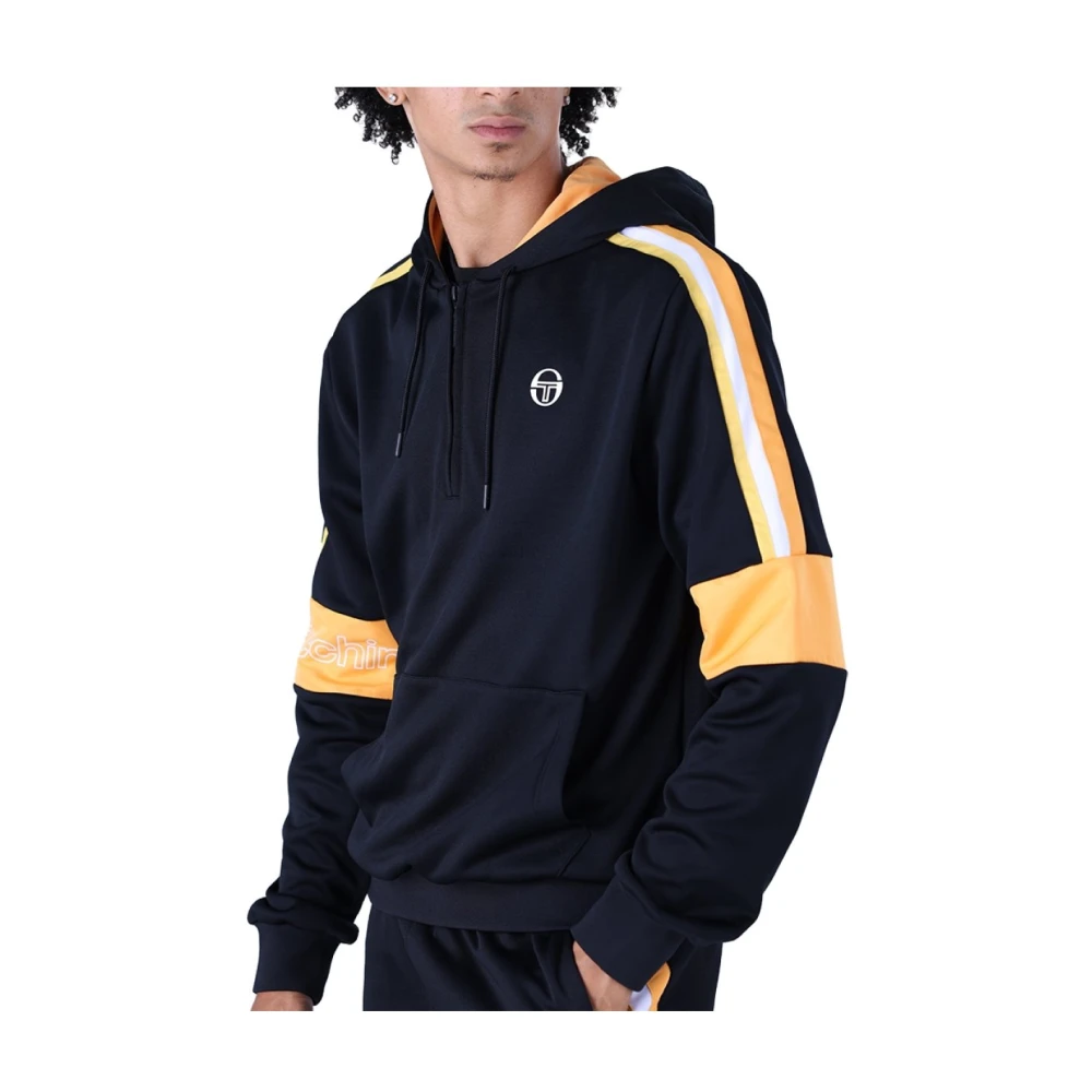 Sergio Tacchini Logo Cross Hoodie Zwart Black Heren
