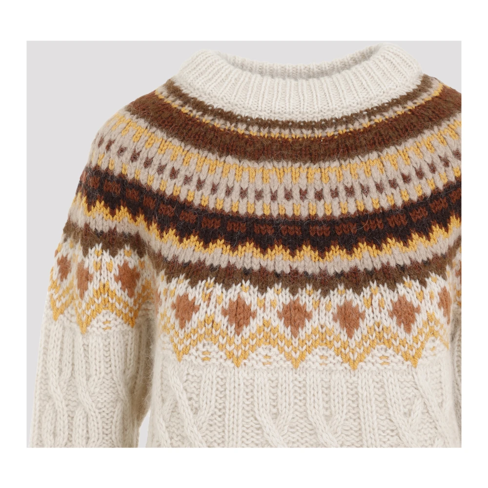 Moncler Lichtbeige Crewneck Sweater Multicolor Dames