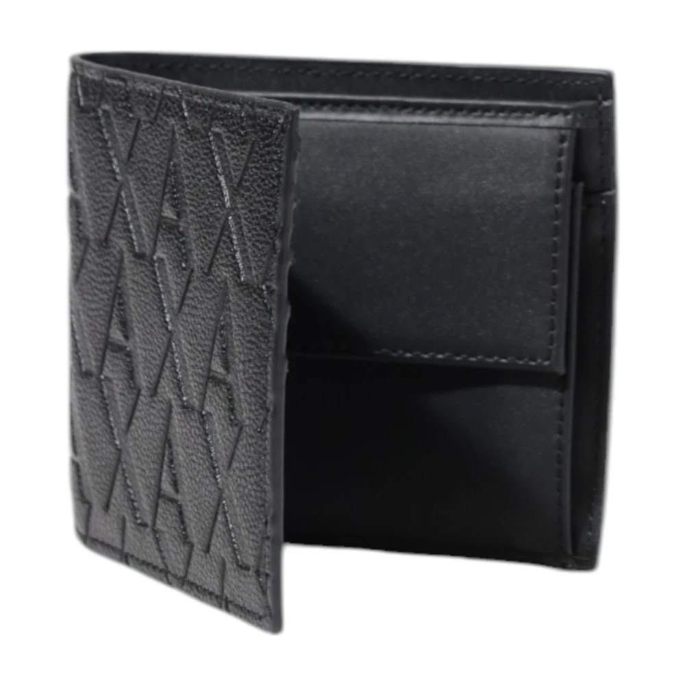 Armani Exchange Stijlvolle Polyester Portemonnee voor Mannen Black Heren