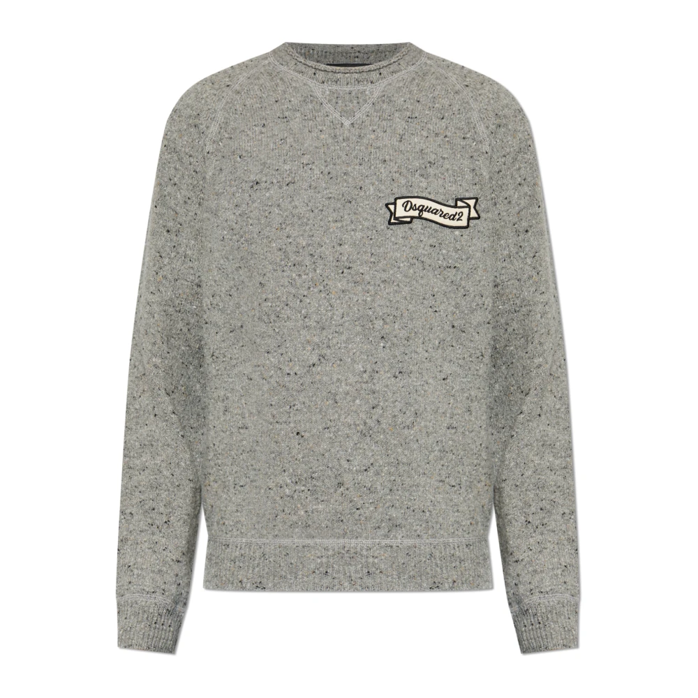 Dsquared2 Men's Gray Wool Jumper - Round-Neck Knitwear - L - Knitwear