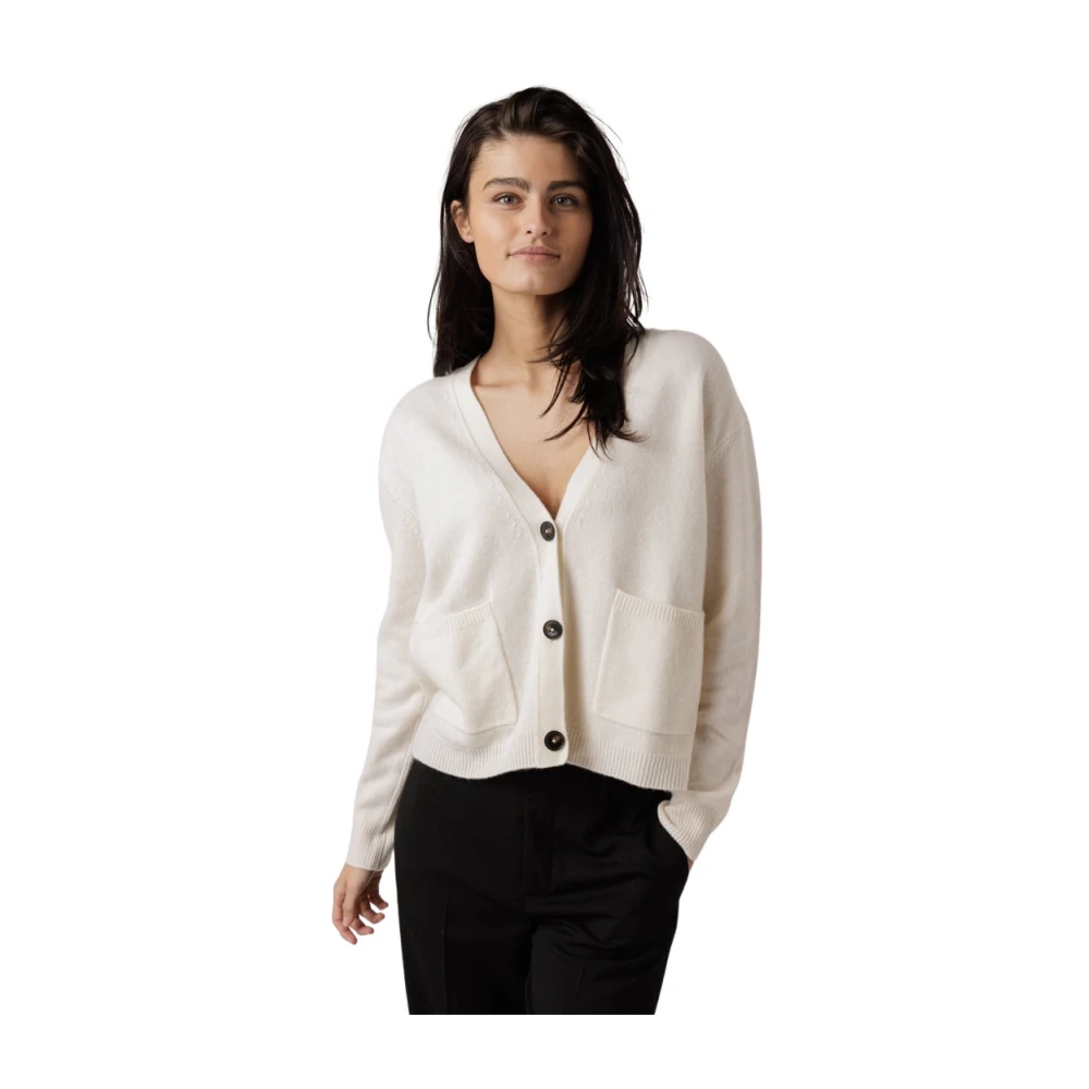 Closed Ivoor Wolmix V-Hals Vest White Dames