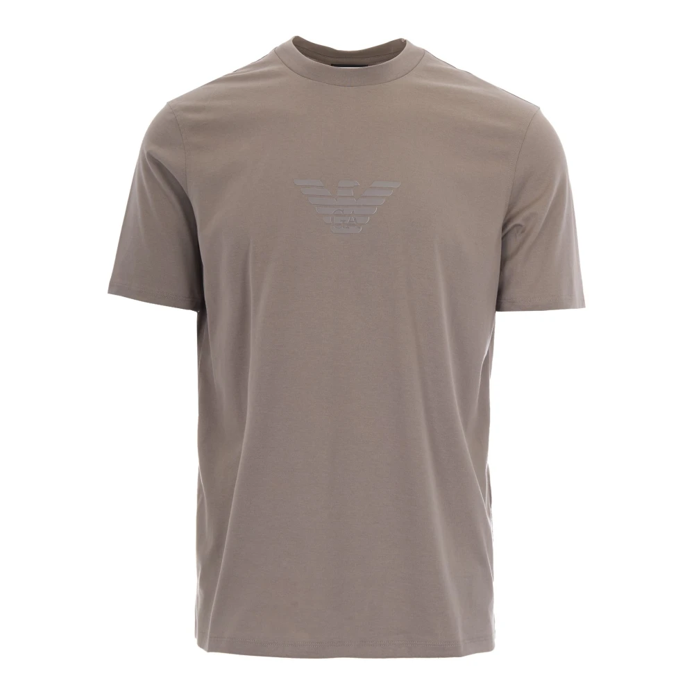 Emporio Armani Men's Brown T-Shirts, S, Eagle Print T-Shirt