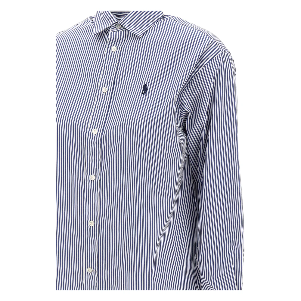 Polo Ralph Lauren Blauw Gestreept Katoenen Shirt Classics Blue Dames