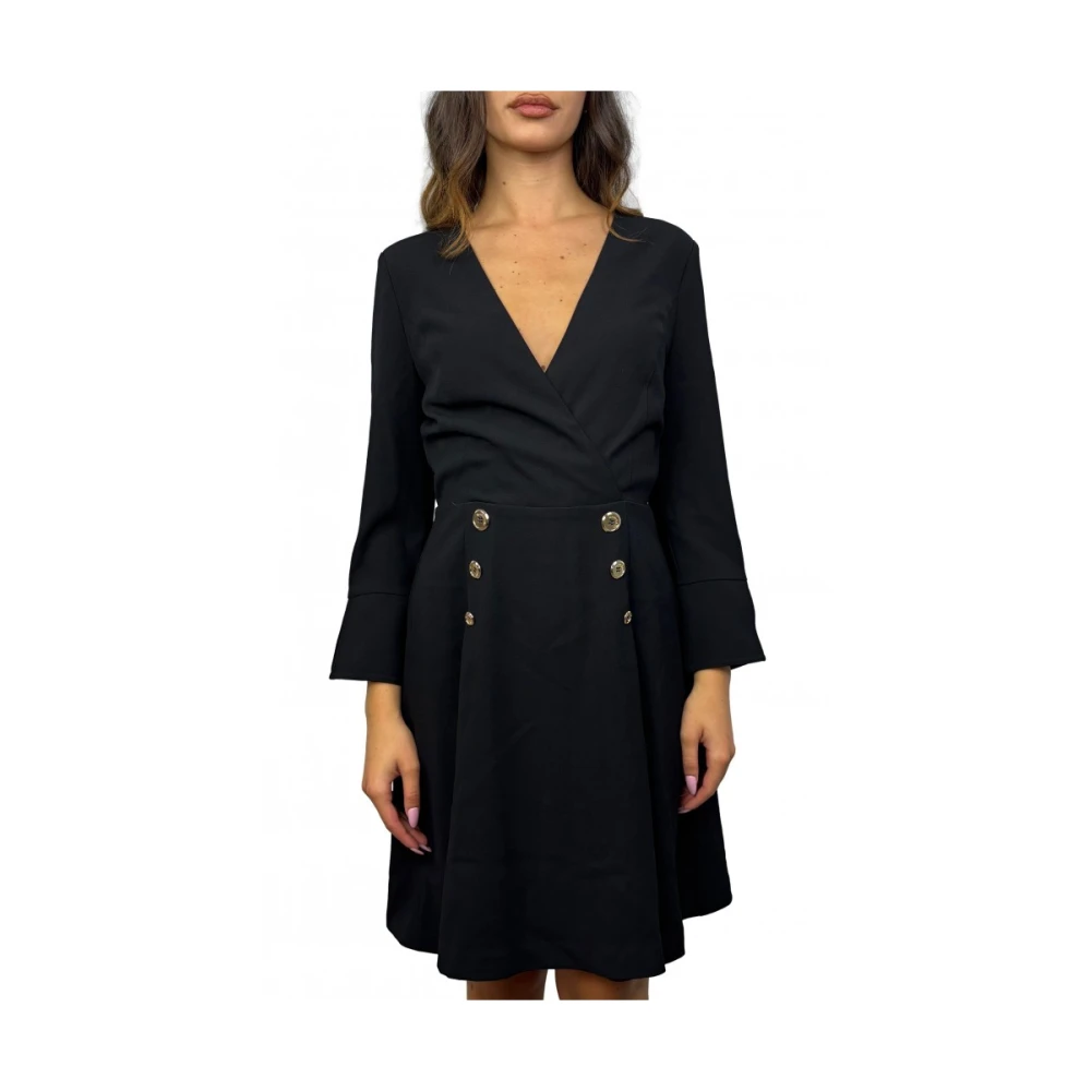 Marciano Crepe jurk met 3 4 mouwen Black Dames