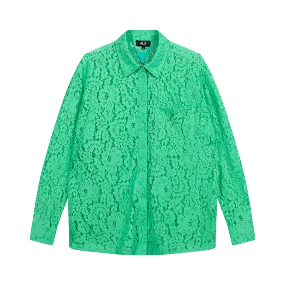 Alix The Label Kant Blouse Green Dames