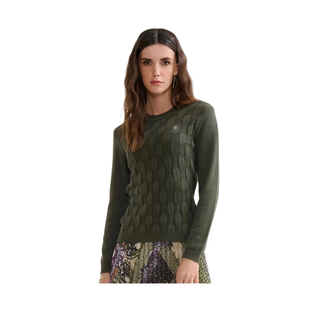 Alviero Martini 1a Classe Ronde Hals T-shirt Green Dames