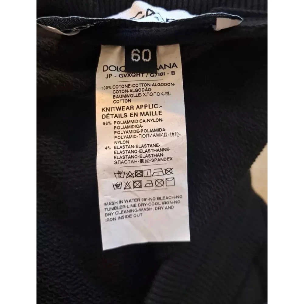 Dolce & Gabbana Zwarte katoenen joggerbroek met logo Black Heren