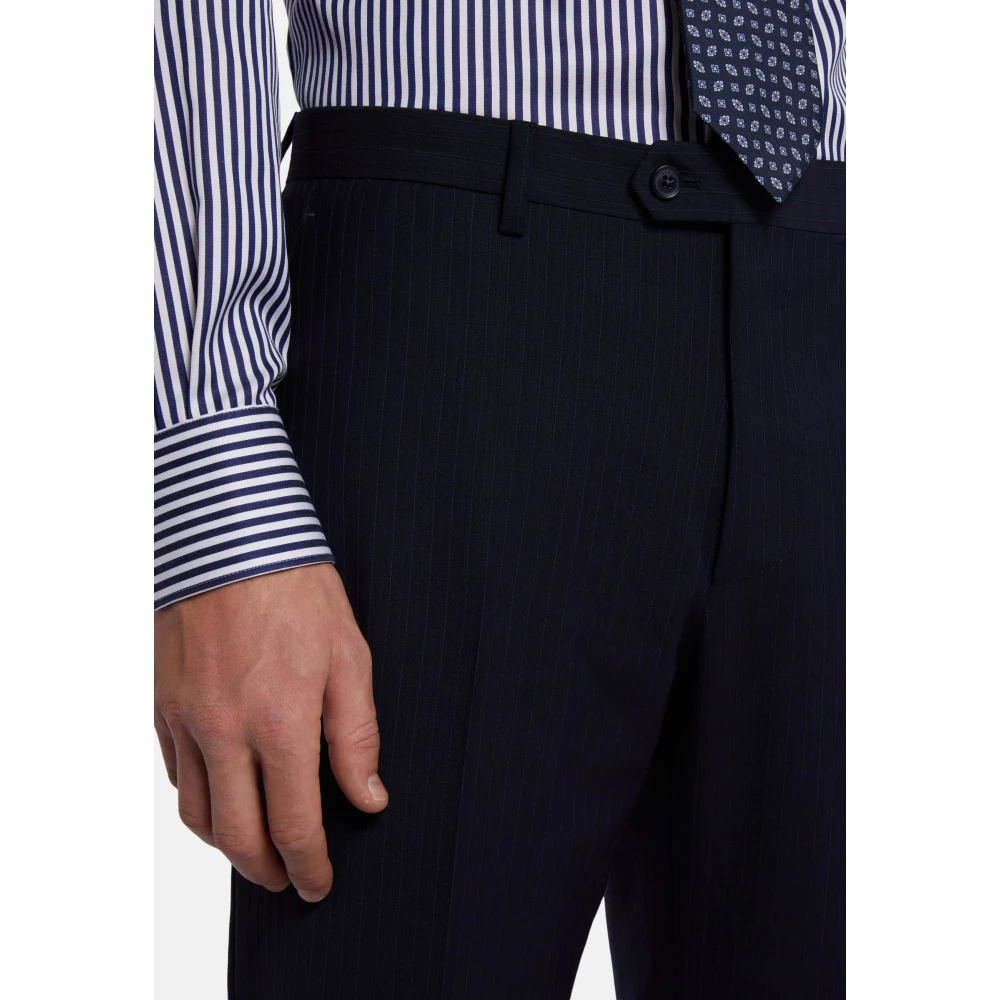 Boggi Milano Pinstripe zuiver wollen pak Blue Heren