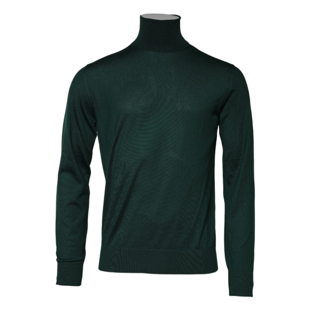 Dolce & Gabbana Men's Green Cashmere Knitwear,, Cashmere Knitted Pullover Jumper Large