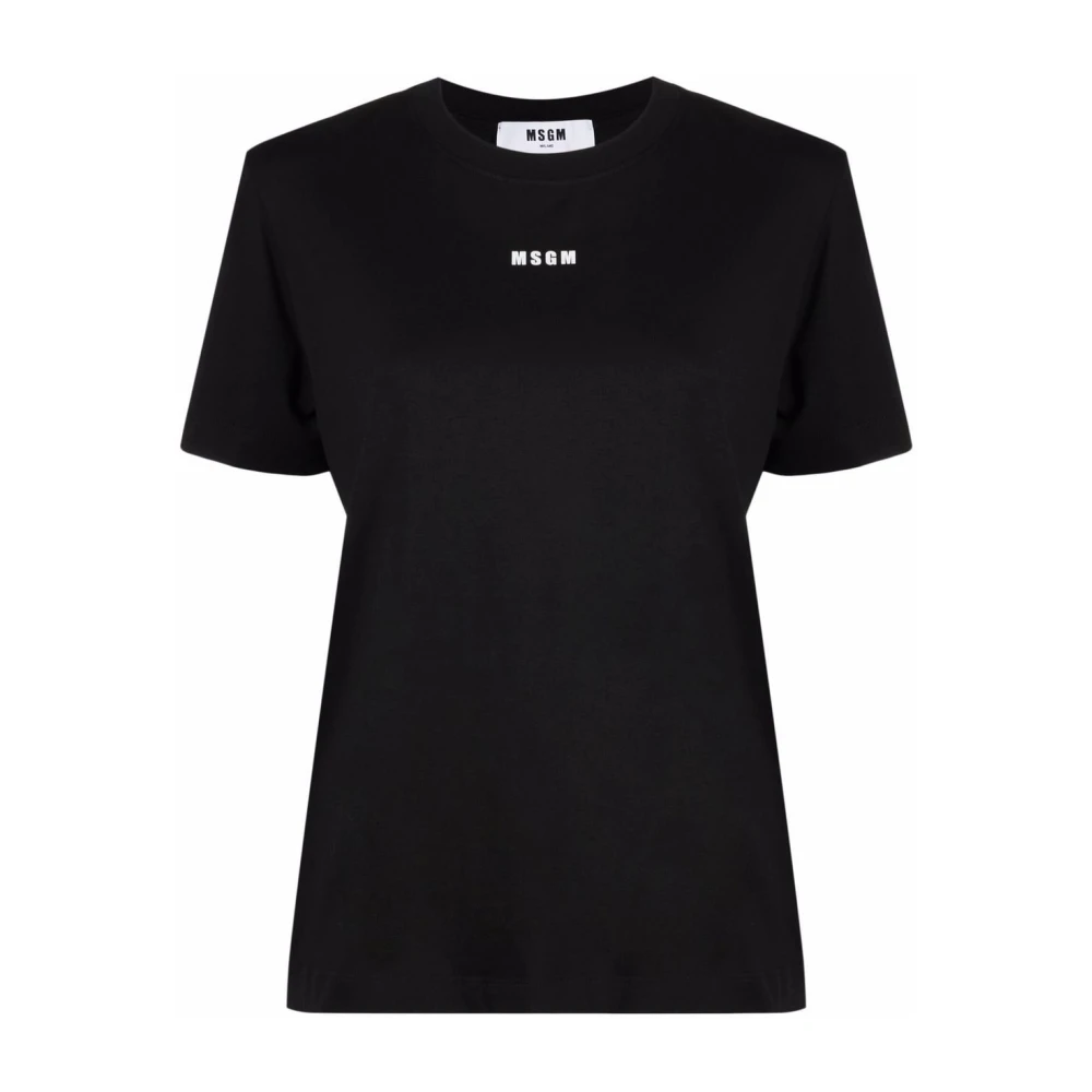 Msgm Basis Katoenen T-Shirt Black Dames
