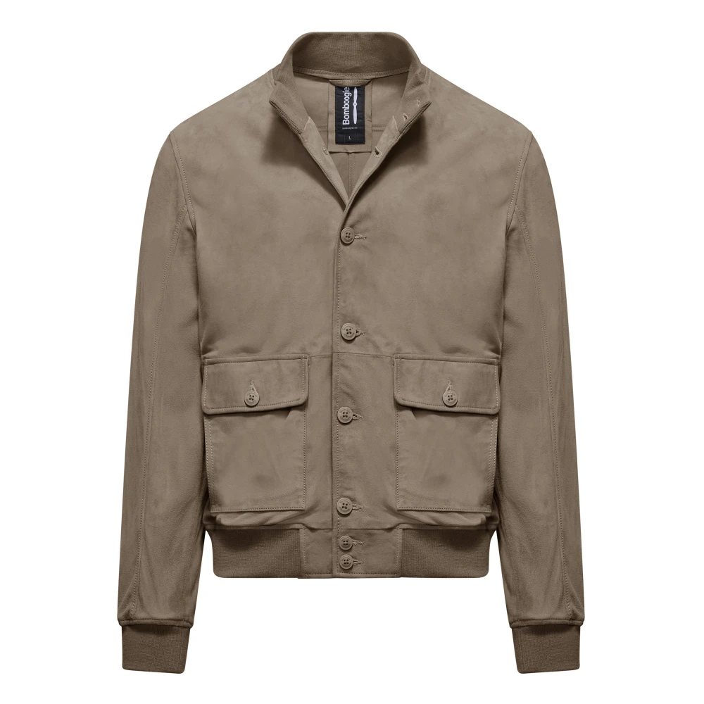 Bomboogie Herr Grå Jackor M, Läder, Walt Suede Bomber Jacka