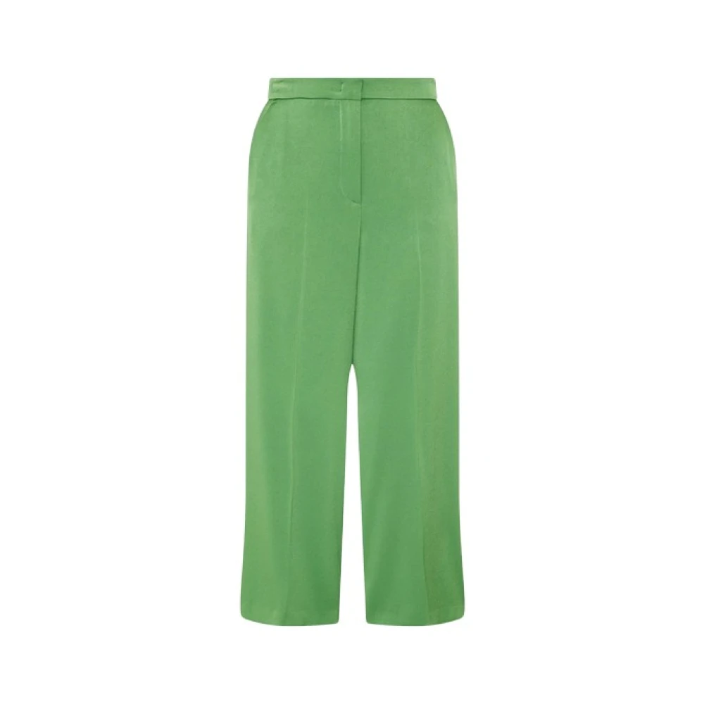 Marella Satijnen broek met rechte pijpen Green Dames