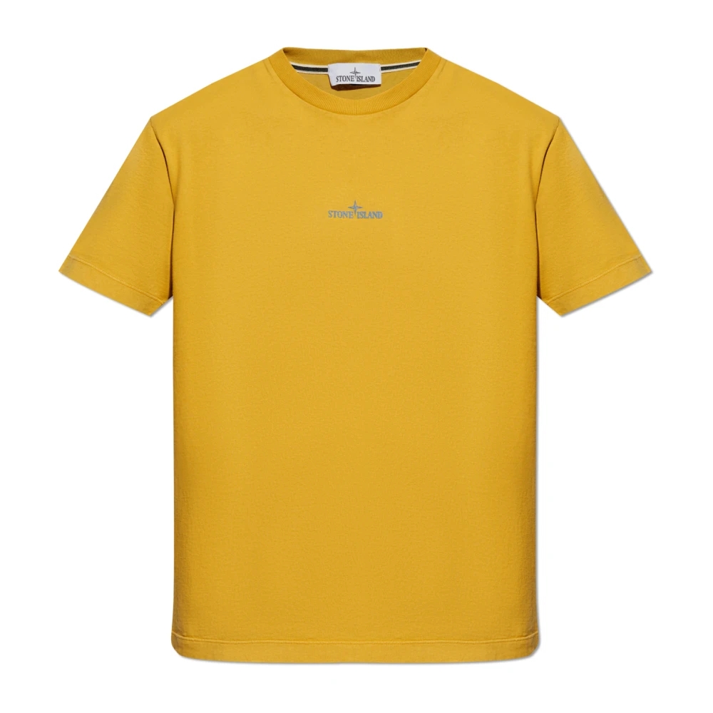 Stone Island T-shirt met logo Yellow Heren