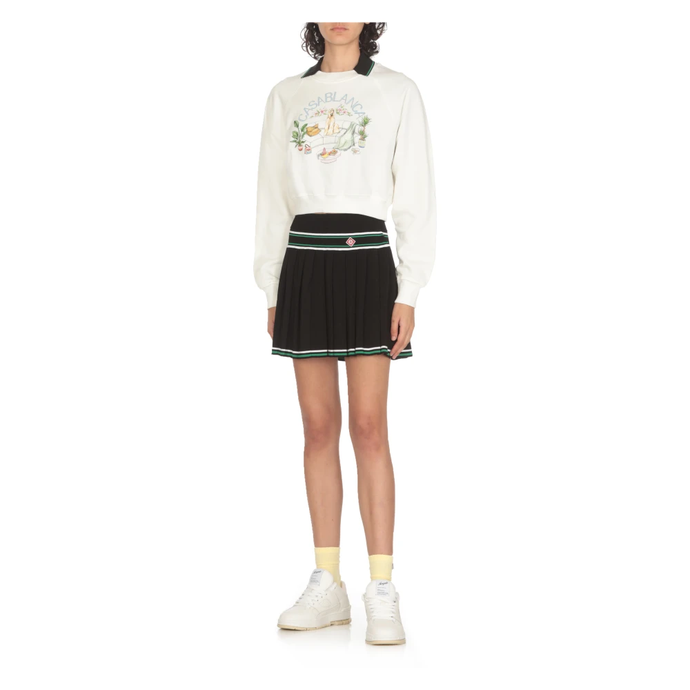 Casablanca Witte Sweater met Front Print White Dames