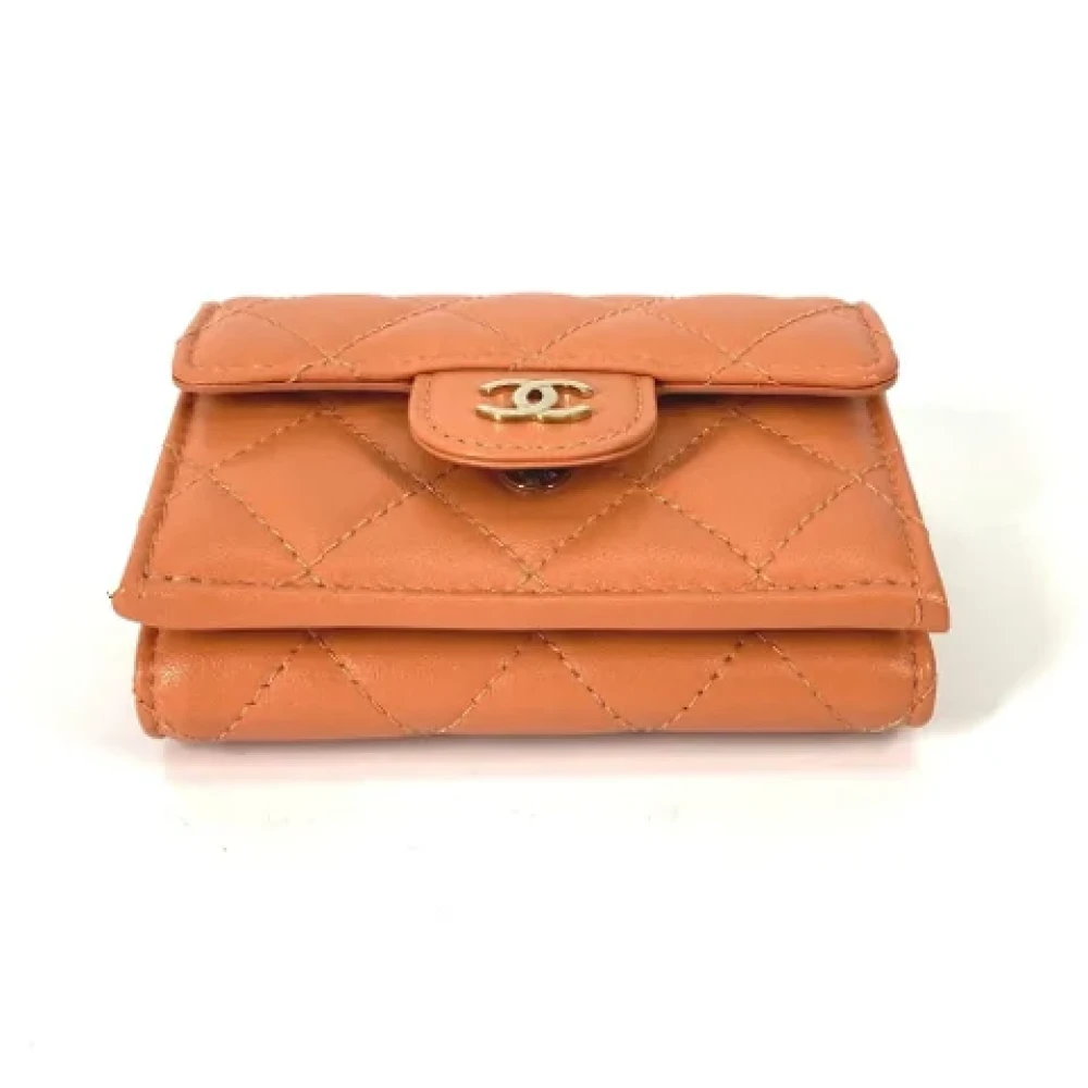 Chanel Vintage Pre-owned Leather wallets Orange Dames