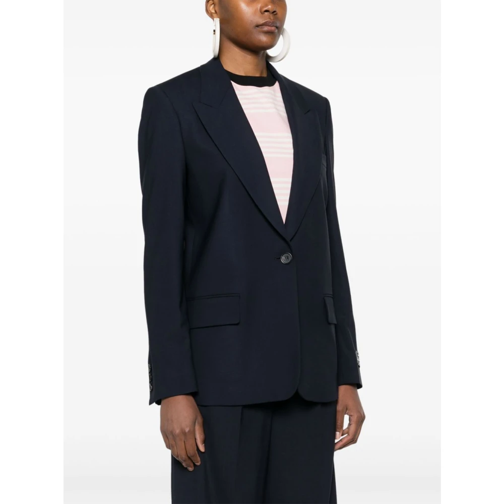 Msgm Blauwe Wollen Jas Blue Dames