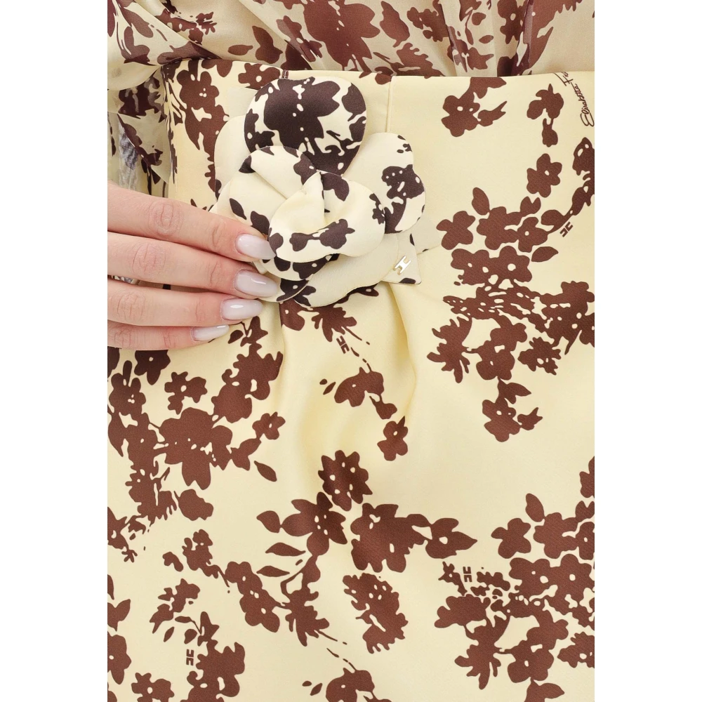Elisabetta Franchi Gele Bloemen Mini Rok Multicolor Dames