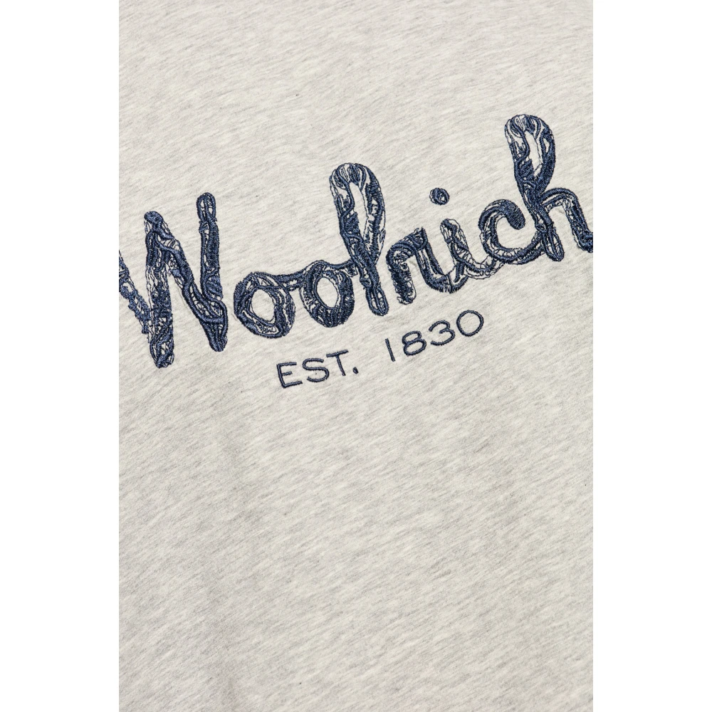 Woolrich T-shirt met logo Gray Heren