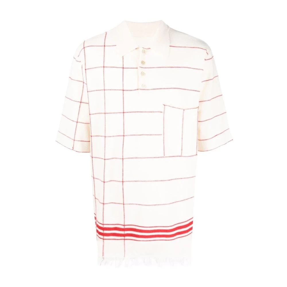 Maison Margiela Witte Wollen Blend Polo Shirt White Dames