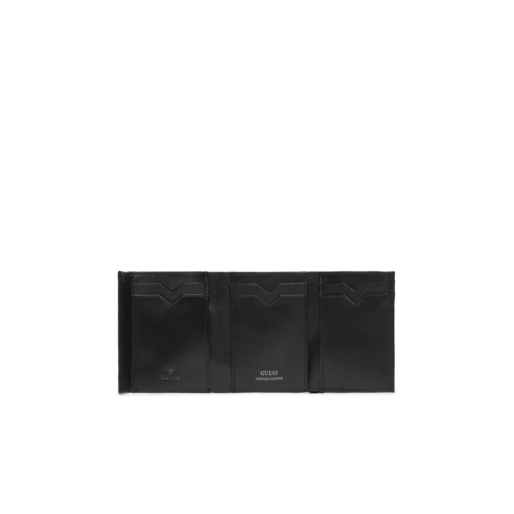 Guess Natuurlijk leren portemonnee Noir model Black Heren