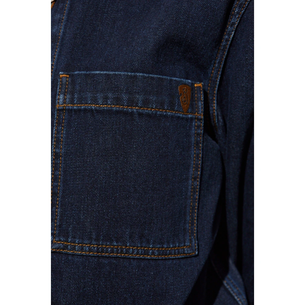 Burberry Denim shirt met zak Blue Dames