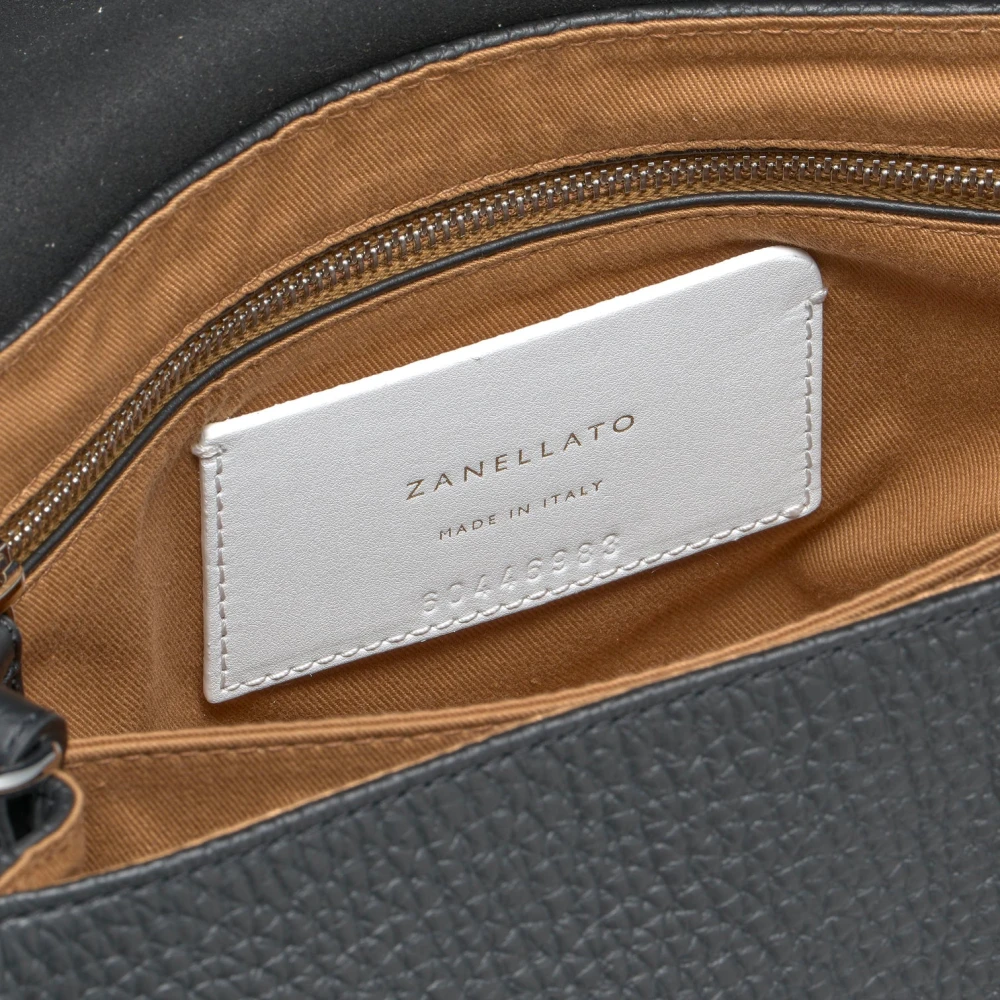 Zanellato Kleine Gehamerde Leren Postina Tas Gray Dames