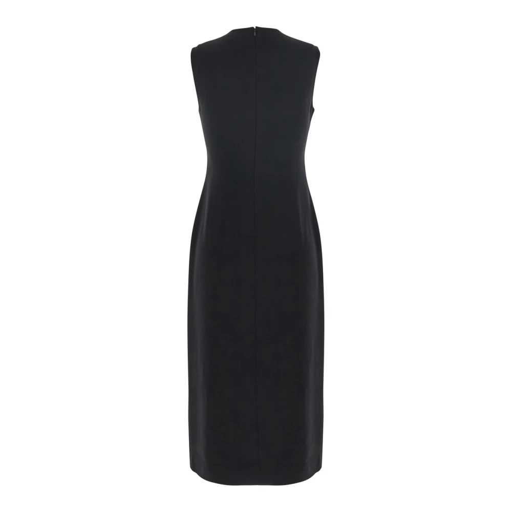Theory Zwarte mouwloze jurk met voorste split Black Dames